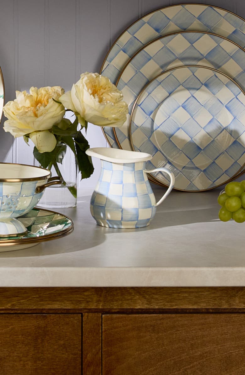 MACKENZIE CHILDS Sky Check Enameled Steel Creamer Jug, Alternate, color, Sky Check