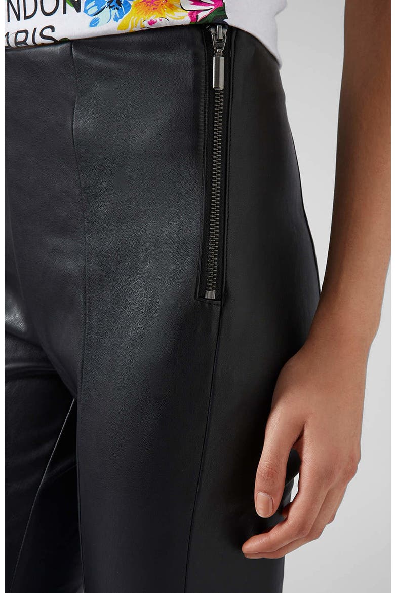 Faux Leather Trousers, Alternate, color, BLACK