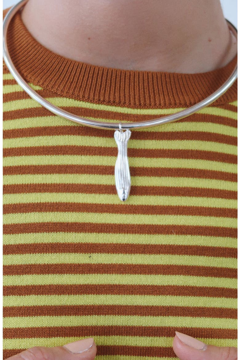 The Neck Cuff Necklace, Alternate, color, White Silver