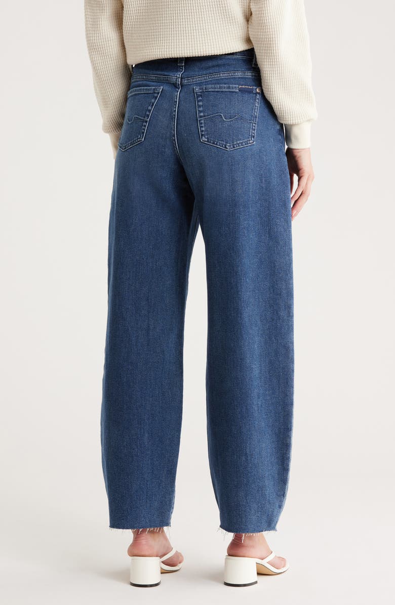 7 For All Mankind Bonnie Curvilinear Raw Hem Barrel Leg Jeans, Alternate, color,