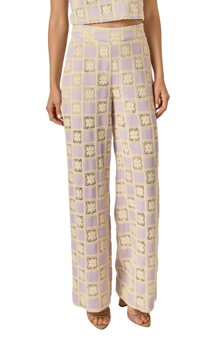 Embroidered Wide Leg Pants, Main, color, LILAC