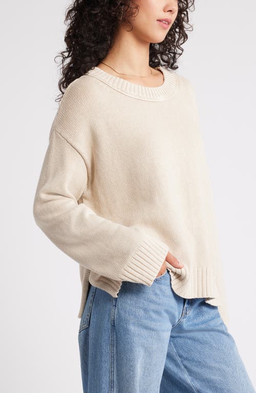 Bp. Acid Wash Oversize Cotton Sweater In Beige Pumice
