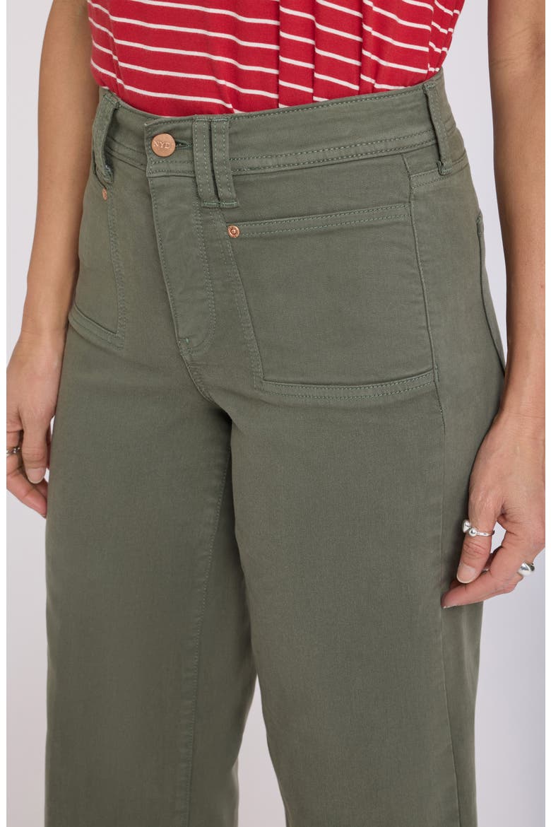 Brigitte Patch Pocket High Waist Wide Leg Capri Jeans, Alternate, color, DESERT GREEN