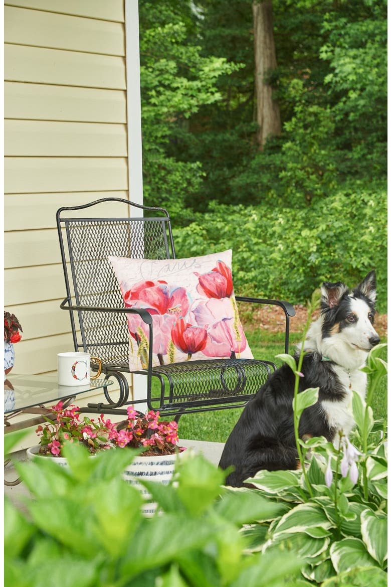 Tulips Garden "Paris" Indoor/Outdoor Accent Pillow 18" x 18", Alternate, color, Pink