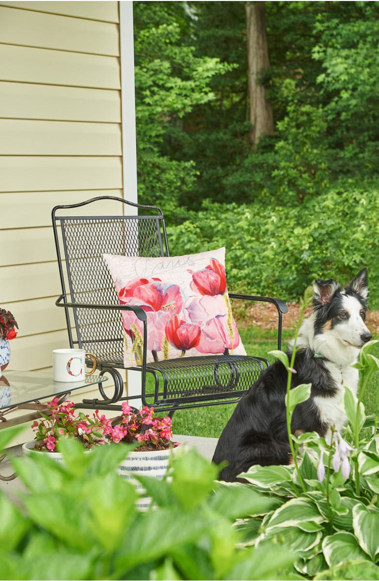 C&F Home Tulips Garden "Paris" Indoor/Outdoor Accent Pillow 18" x 18", Alternate, color, Pink