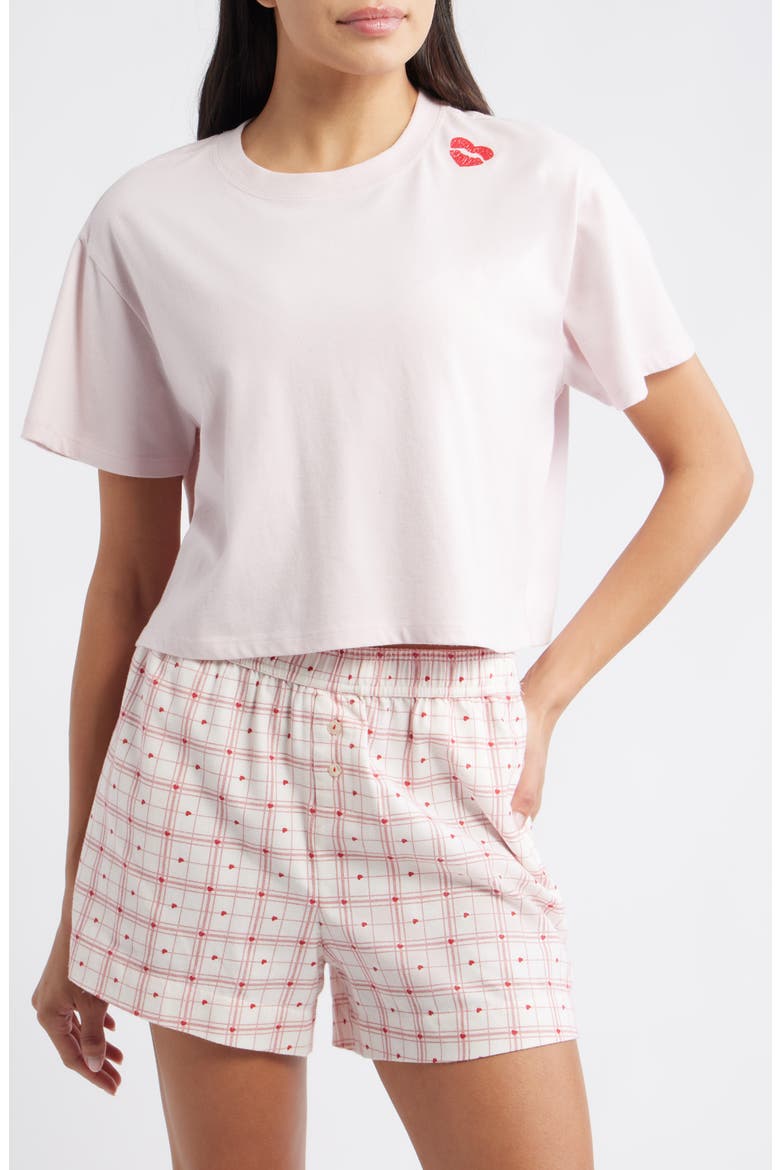 Boxy Crop Sleep T-Shirt, Main, color, PINK KISS