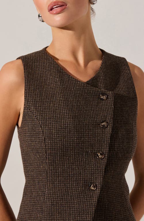 Astr The Label Sonja Plaid Wool Blend Vest In Brown