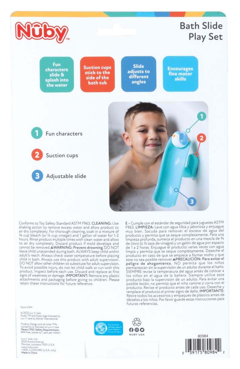 NUBY Penguin Slide Bath Playset, Alternate, color, Multi