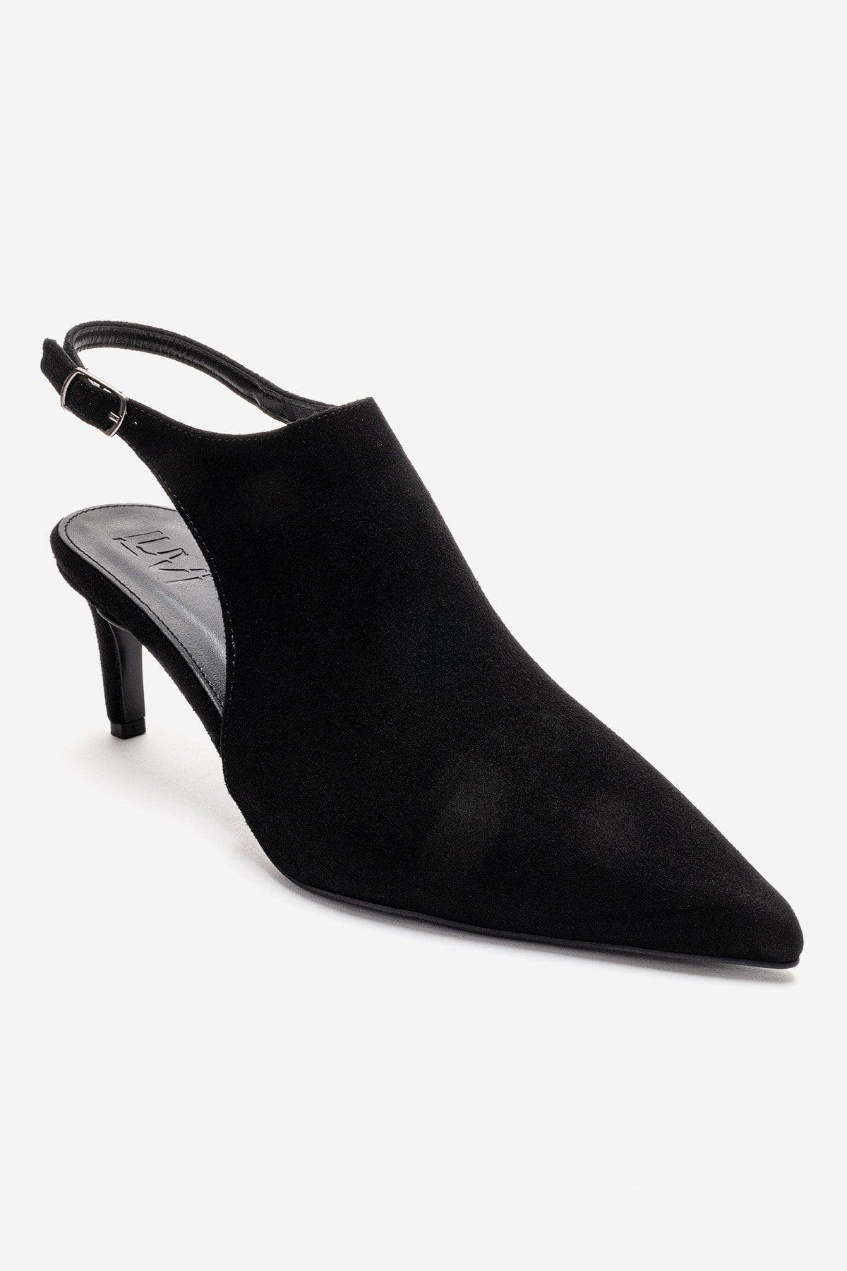 Prologue Shoes Vosalie Slingback Stiletto Pump, Alternate, color, Black Suede