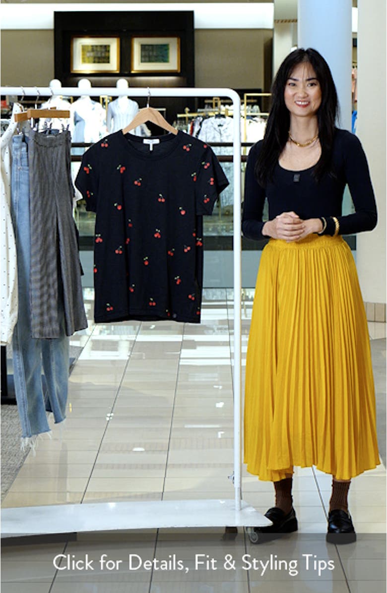 Cherry Print Cotton Graphic T-Shirt, sales video thumbnail