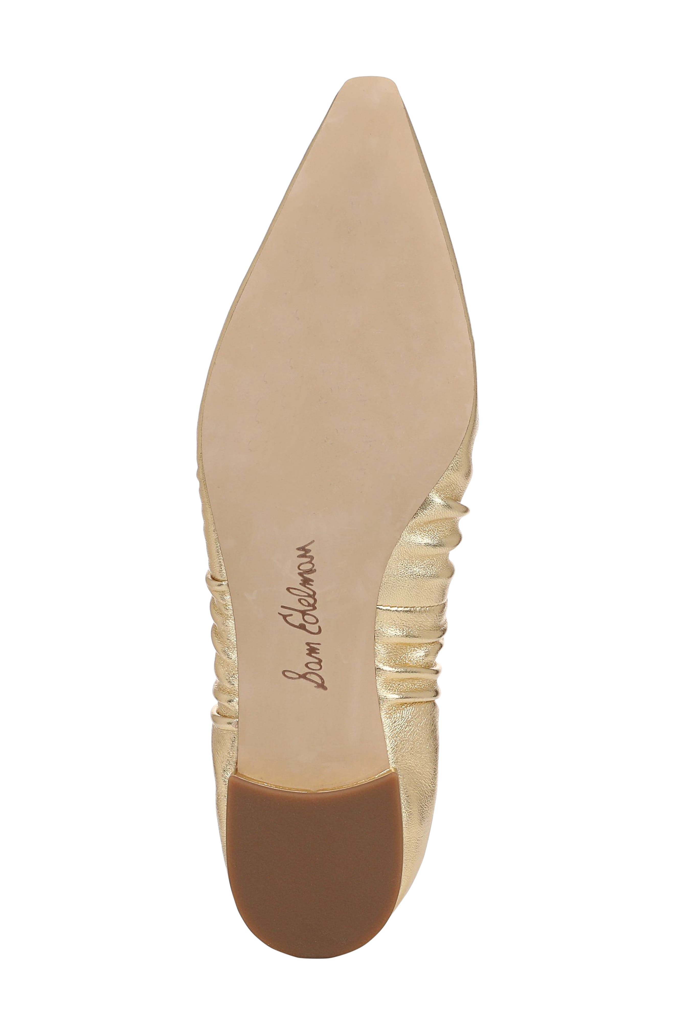 Essex Pointed Toe Flat, Alternate, color, AMBER GOLD SE