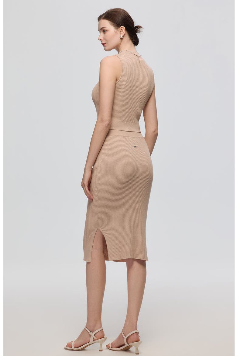 Sera Rib Knit Skirt, Alternate, color, Tan