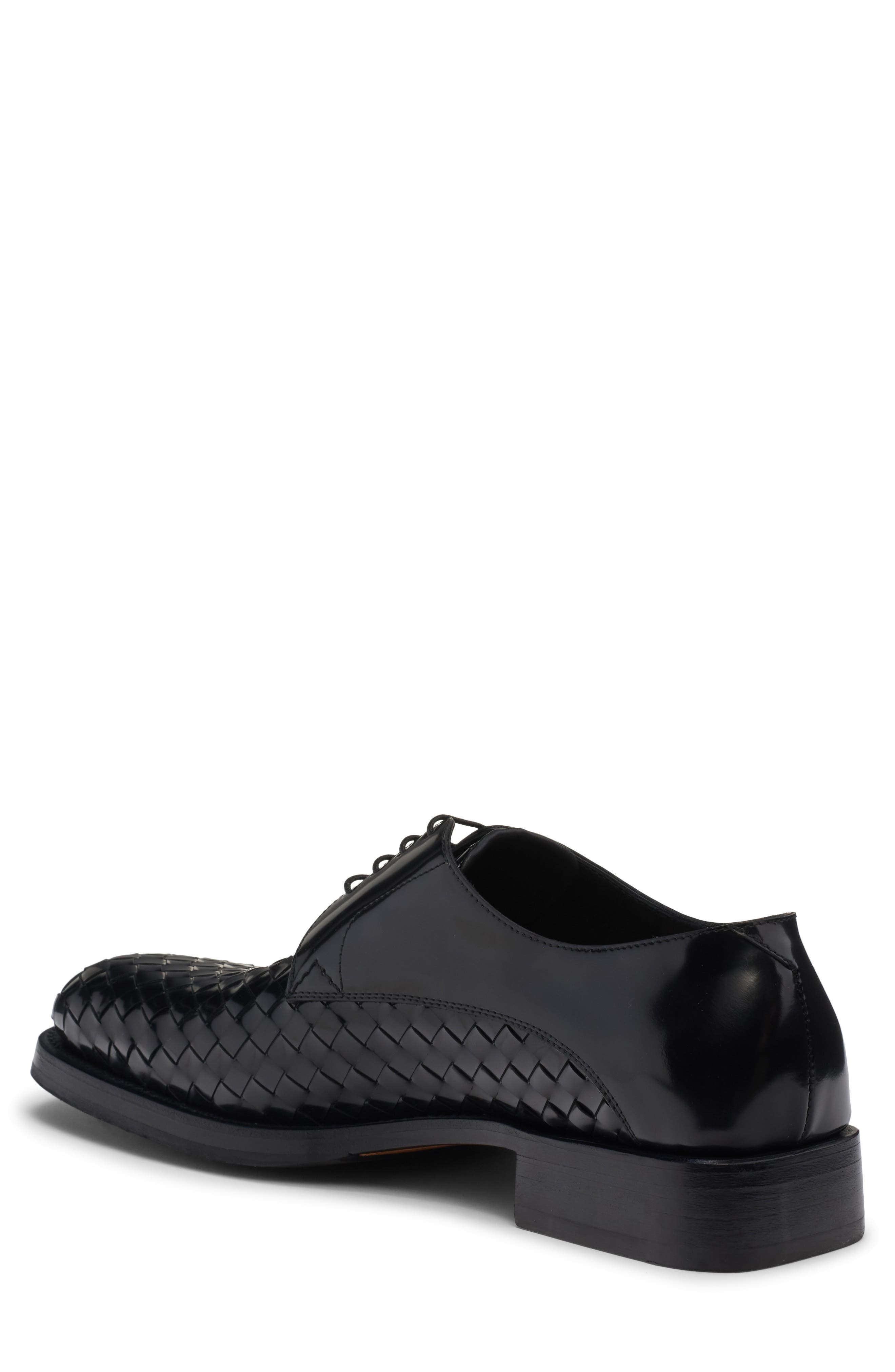 Bottega Veneta Smashed Intrecciato Leather Derby, Alternate, color, Black
