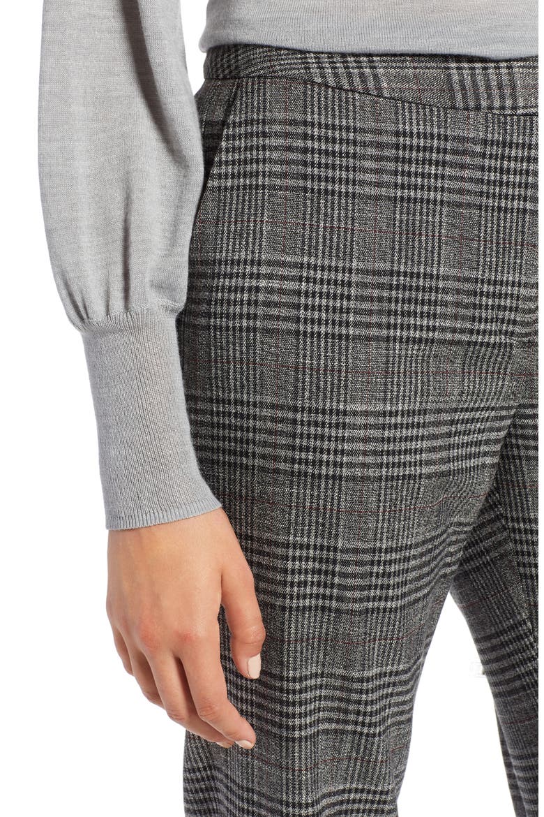 Plaid Skinny Pants, Alternate, color, BLACK PLAID