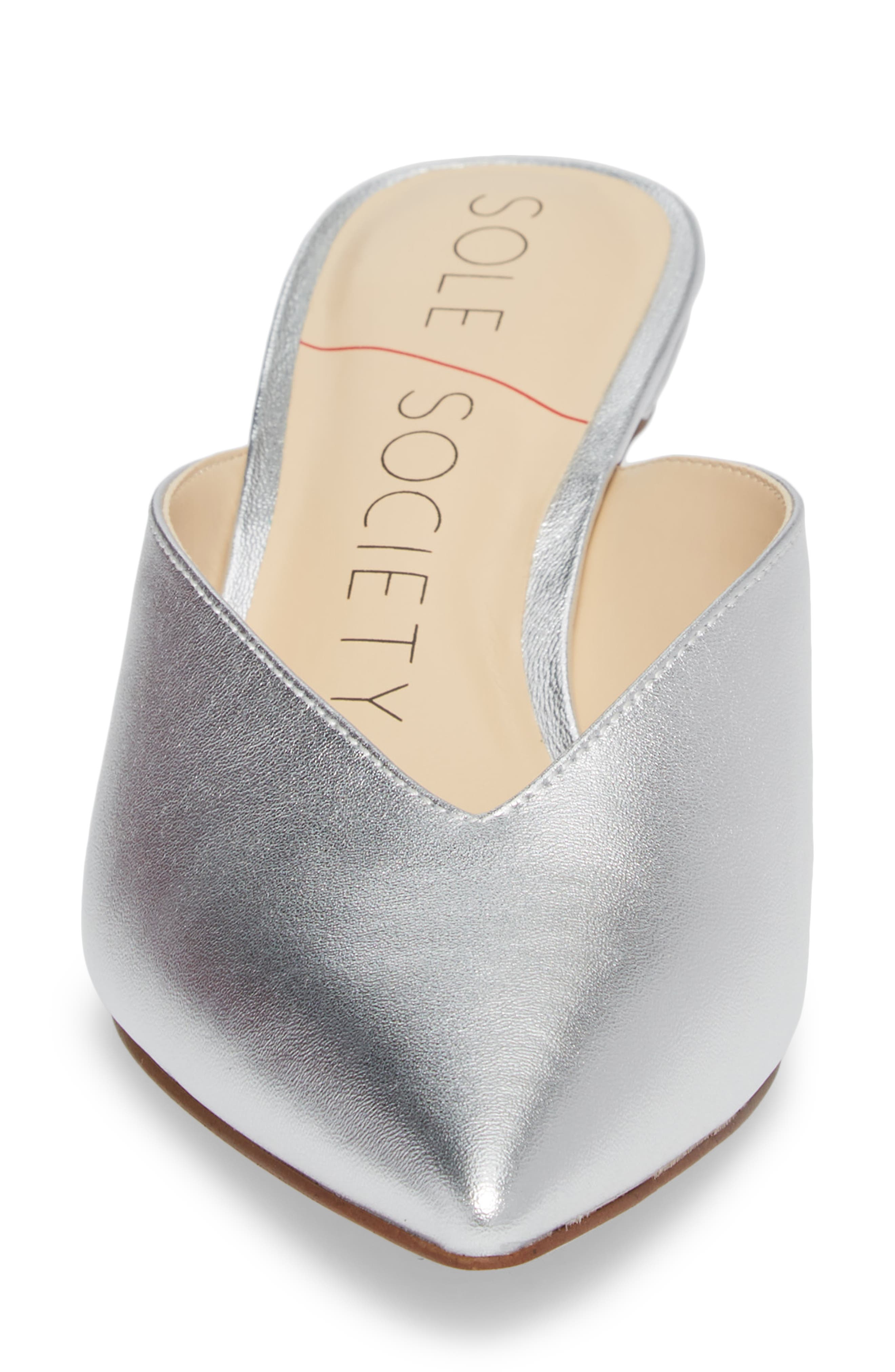 Maleah Pointy Toe Mule, Alternate, color, PLATINUM