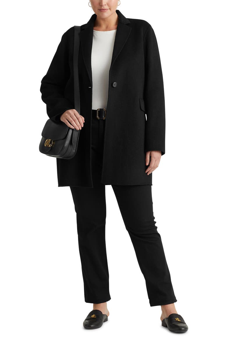 Double Face Wool Blend Jacket, Alternate, color, BLACK