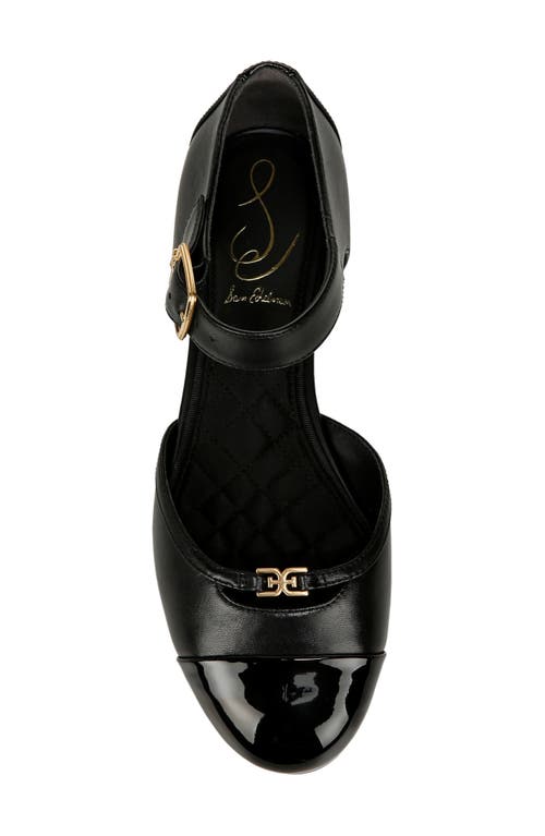 Sam Edelman Rylie Cap Toe Mary Jane Flat Black Patent In Black