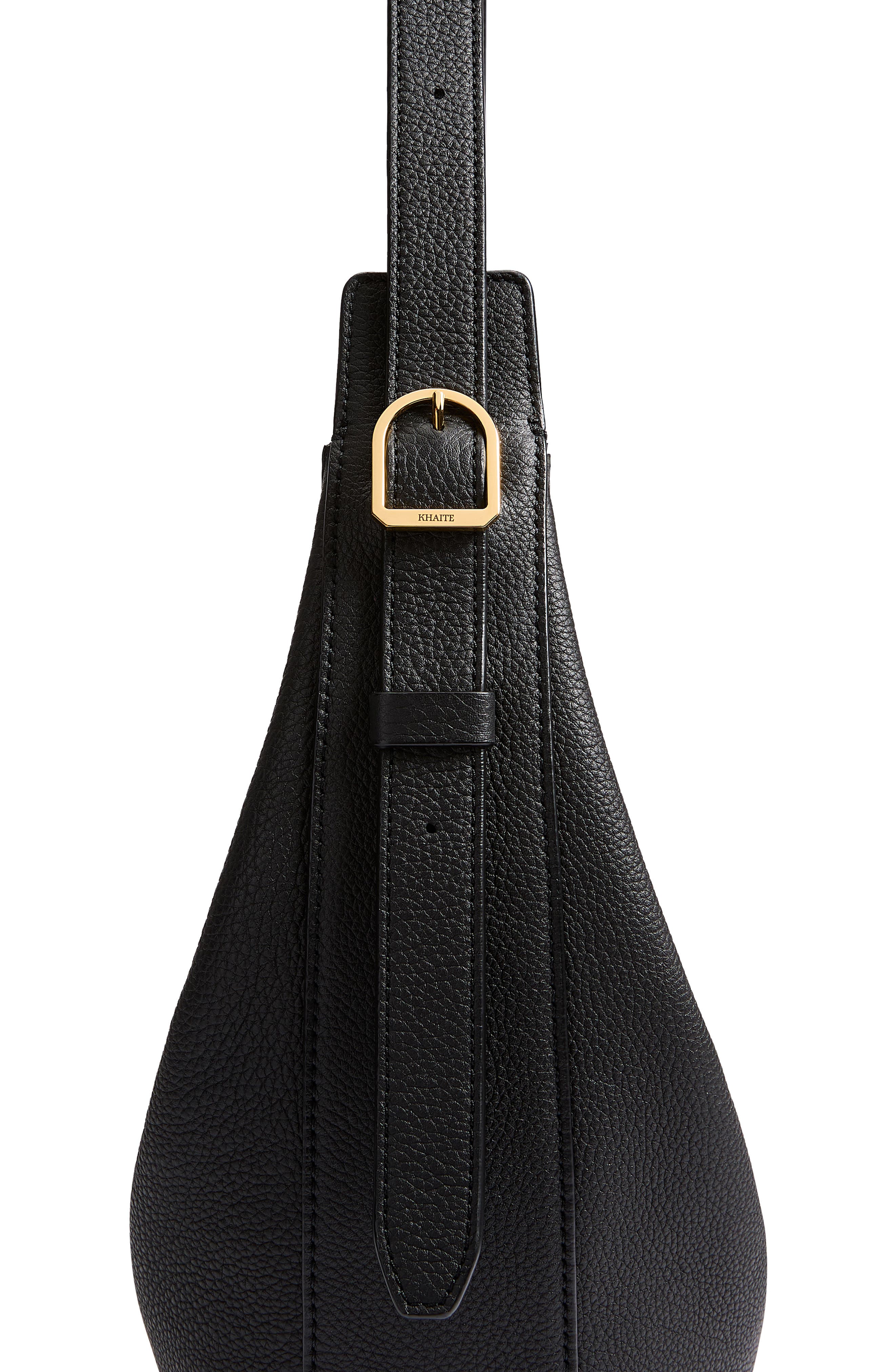 Khaite Small Augustina Suede Hobo Bag, Alternate, color, Black