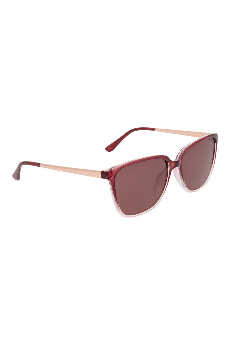 57mm Square Sunglasses, Alternate, color, MERLOT GRADIENT