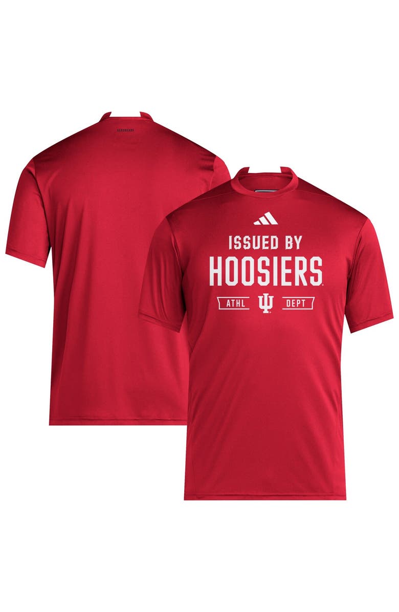 adidas Men's adidas Crimson Indiana Hoosiers 2025 Training Performance Team T-Shirt, Main, color, Crimson