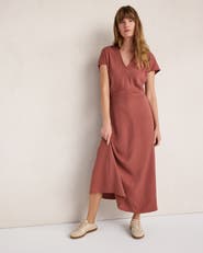 Haven Well Within Drapey Twill V-Neck Midi Dress