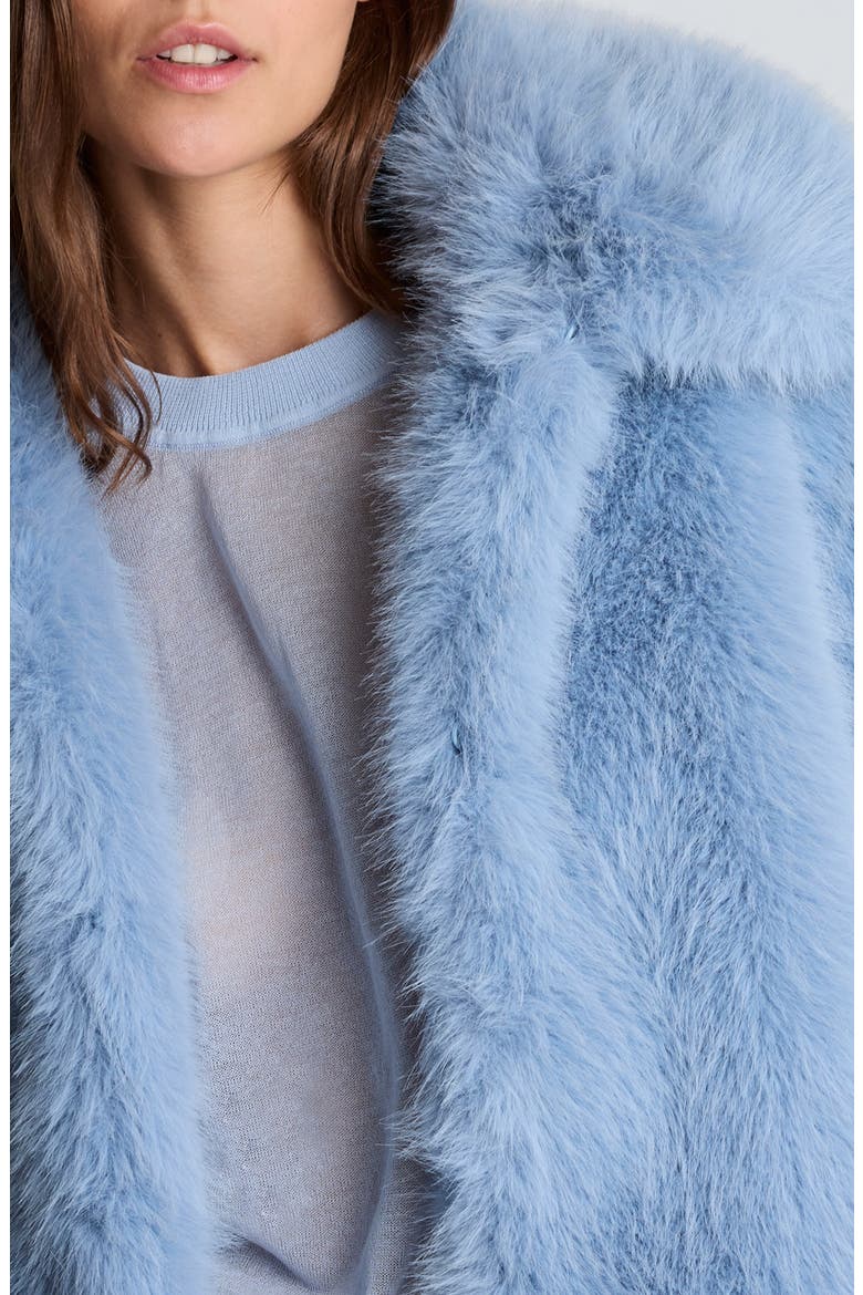 Faux Fur Cropped Jacket, Alternate, color, SERENE BLUE