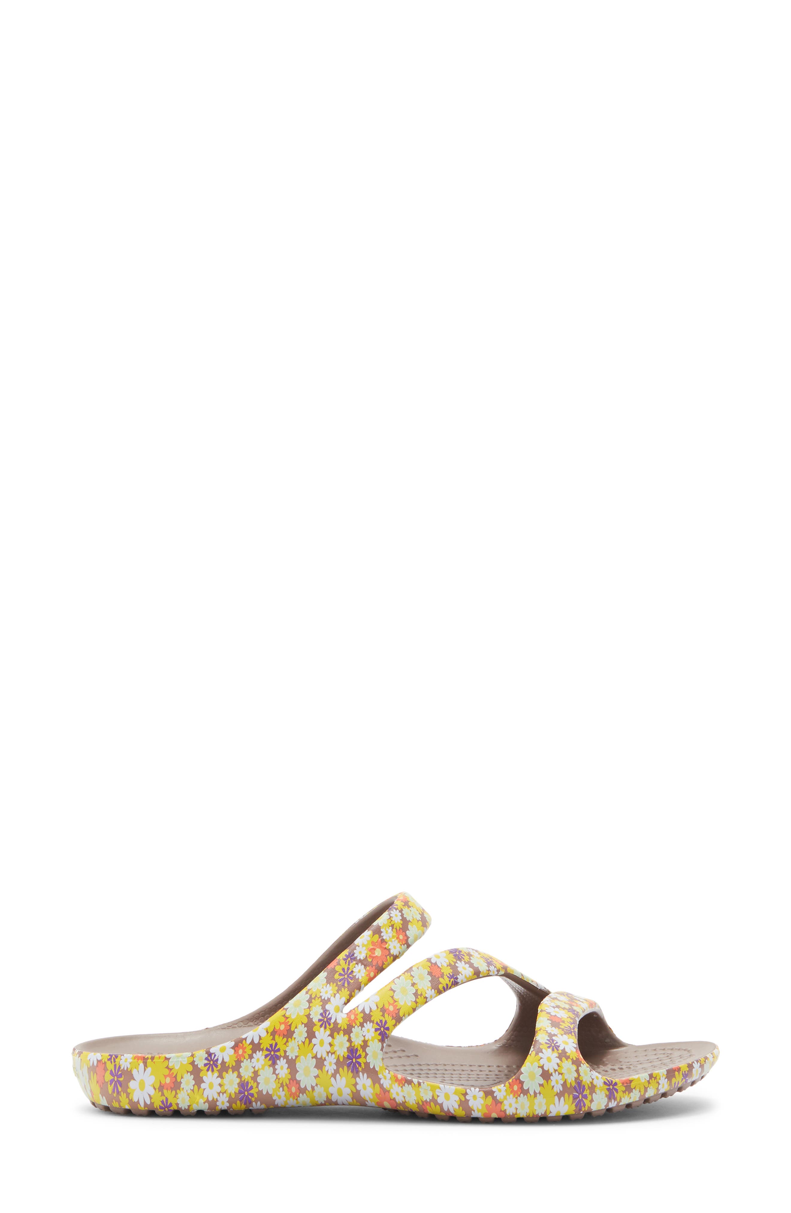 CROCS Kadee II Retro Floral Slide Sandal, Alternate, color, Truffle