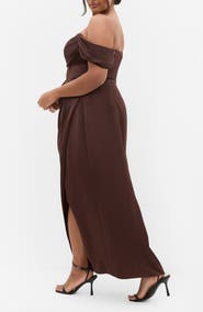 City Chic Forbidden Love Off the Shoulder Maxi Dress