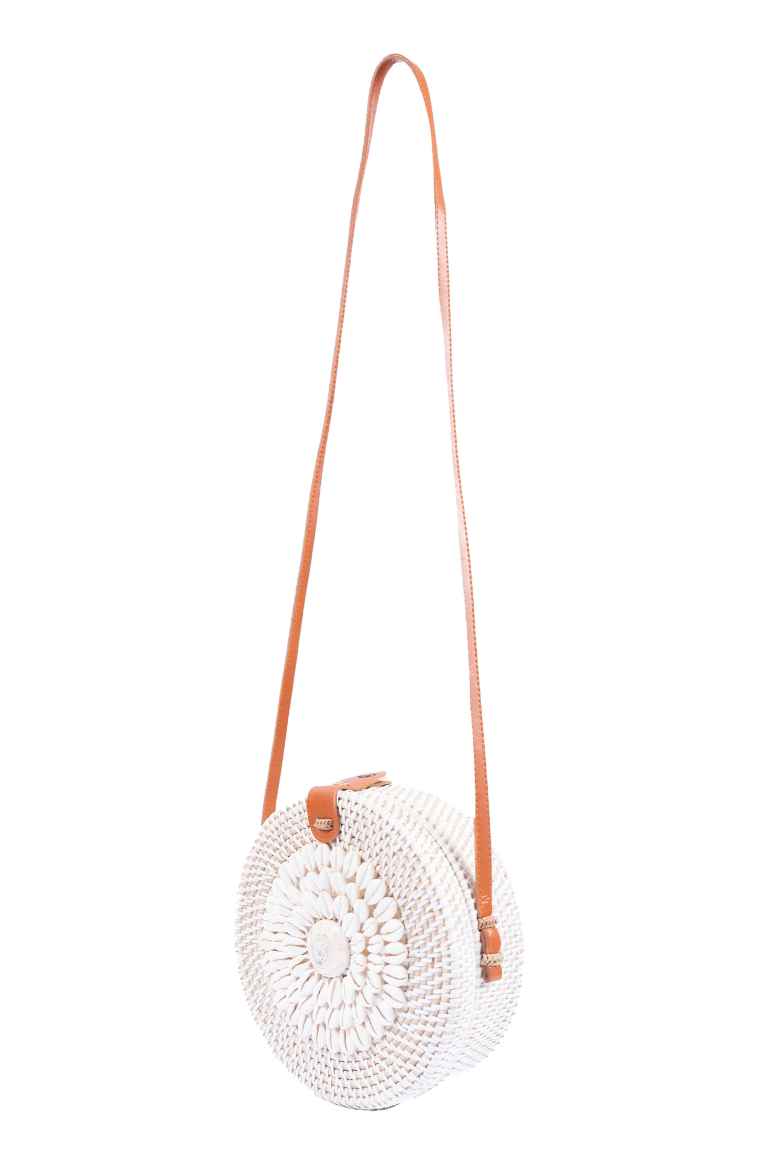 Jelavu Ata Kauri Rattan Canteen Crossbody Bag, Alternate, color, White