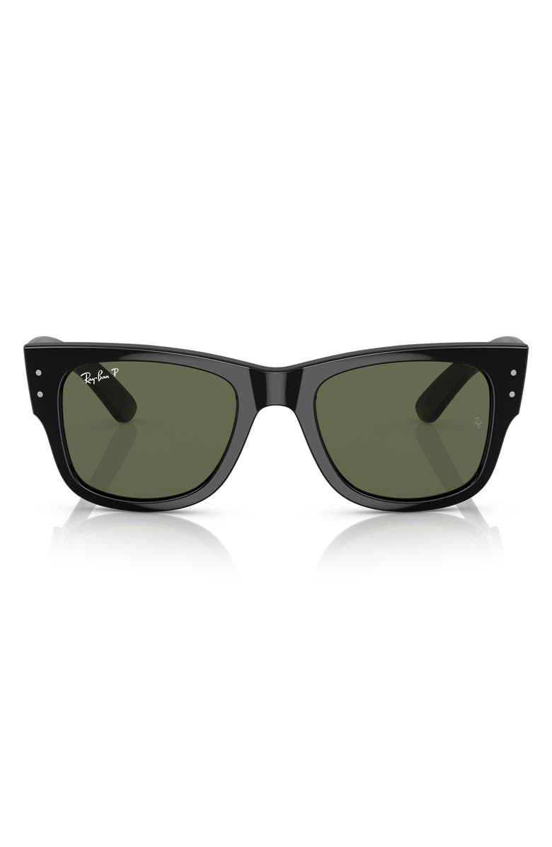 Ray-Ban Mega Wayfarer 52mm Polarized Square Sunglasses, Main, color, Black