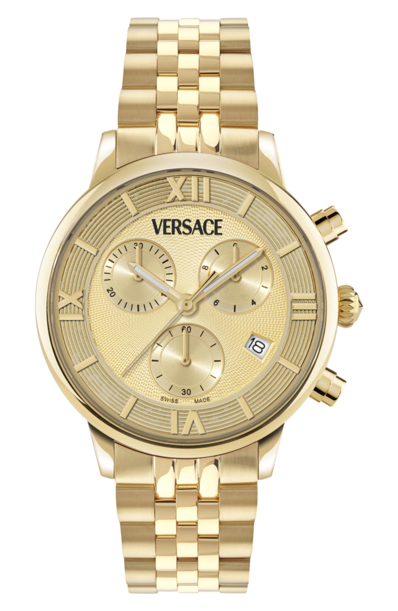 Classic Round Chrono Bracelet Watch, 38mm