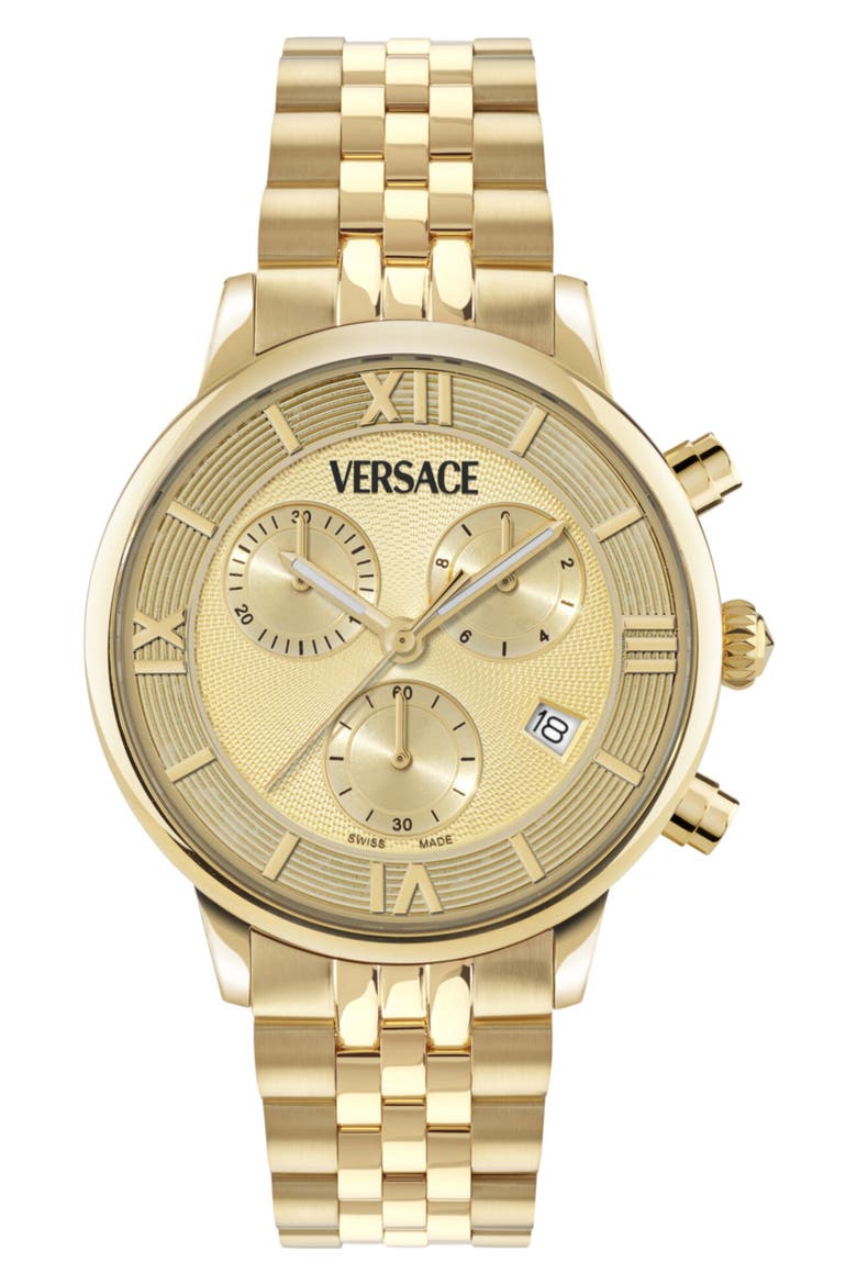 Classic Round Chrono Bracelet Watch, 38mm, Main, color, GOLD