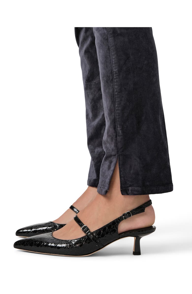 PAIGE Cindy Twist Seam High Waist Ankle Straight Leg Velvet Pants, Alternate, color, Calico Blue