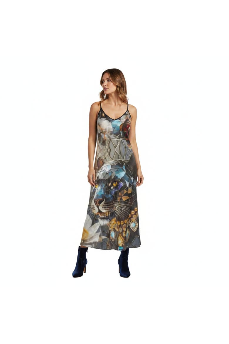 Dusk's Crystal Panther Guardian Slip Dress, Main, color, Multicolor
