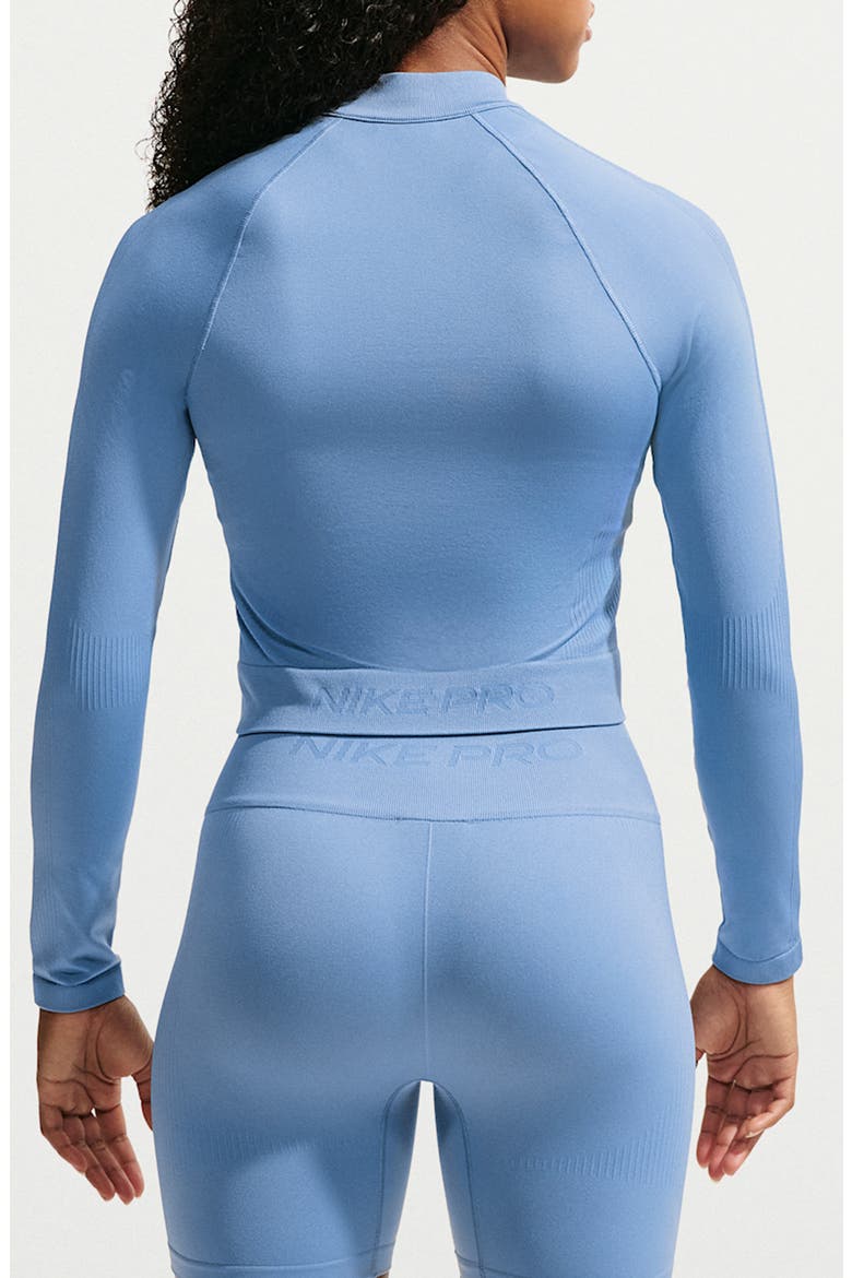Pro Seamless Mock Neck Full Zip Top, Alternate, color, WORK BLUE