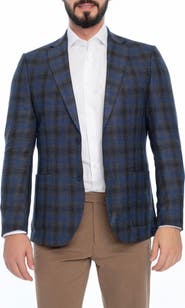 VELLAPAIS Plaid Sport Coat