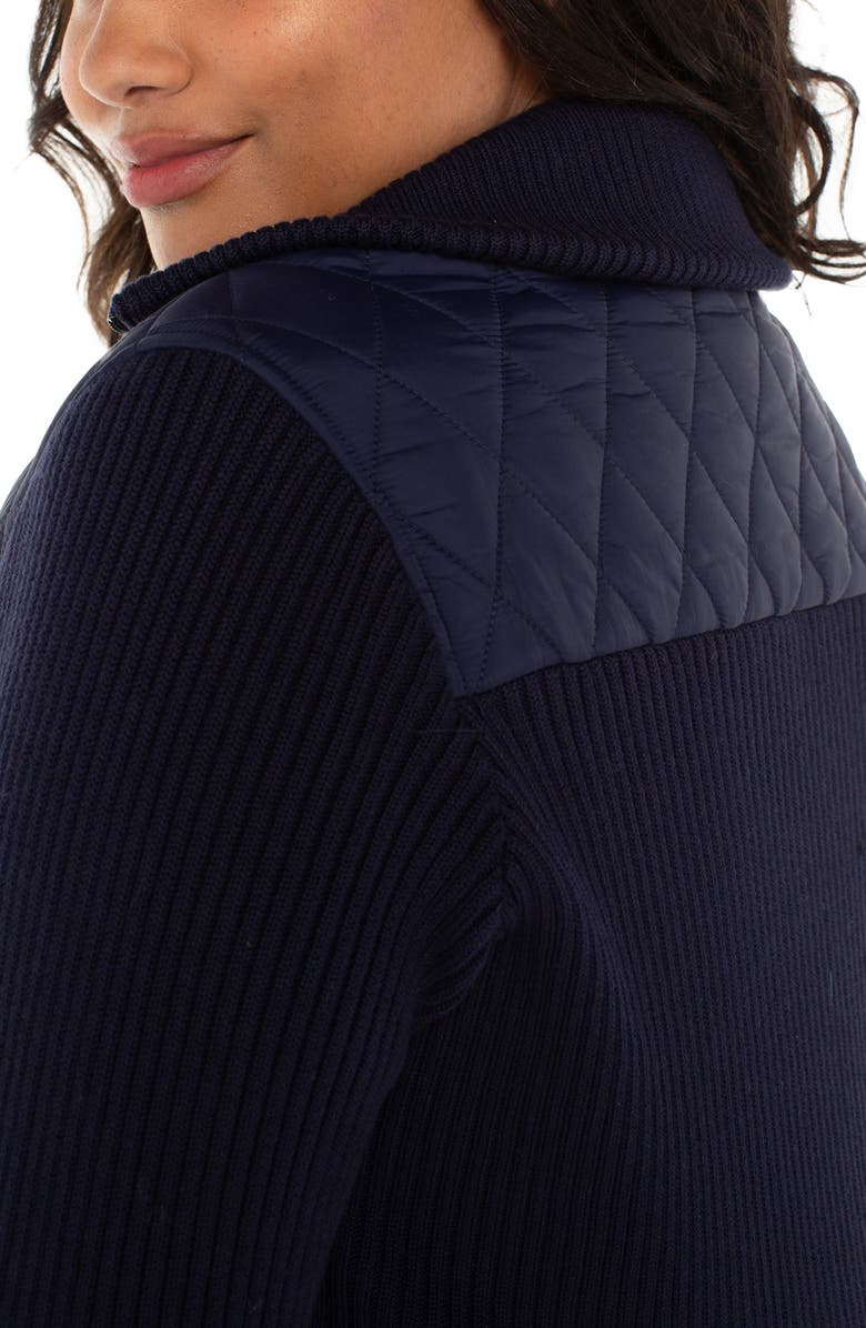 Liverpool Los Angeles Mixed Media Jacket, Alternate, color, Sleek Navy