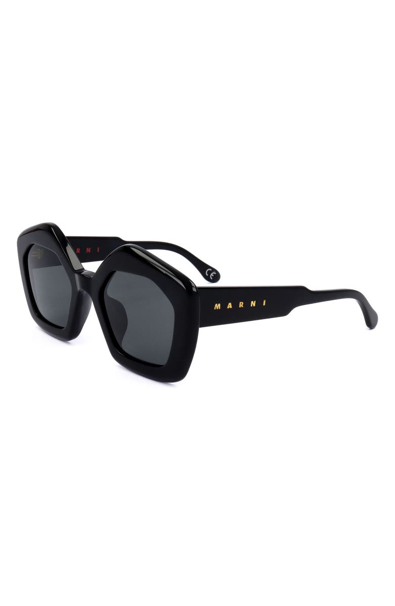 Marni 51mm Square Sunglasses, Alternate, color, Black / Grey