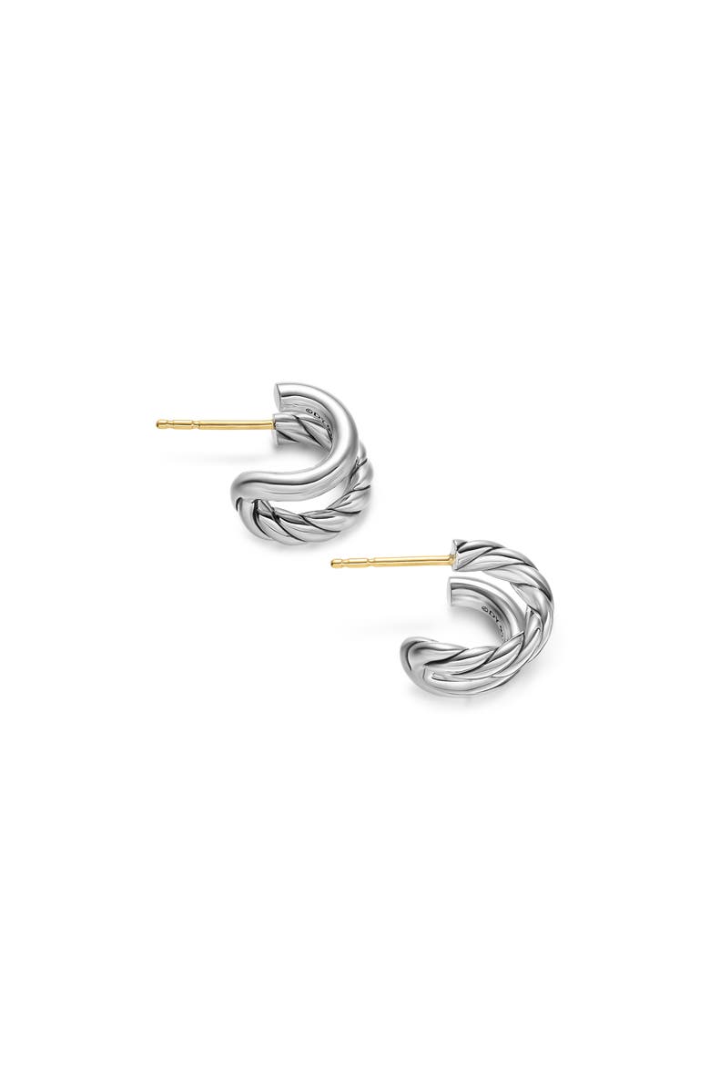 David Yurman DY Mercer<sup>®</sup> Double Hoop Huggie Earrings in Sterling Silver, 7.8mm, Alternate, color, Silver
