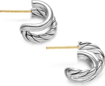 DY Mercer<sup>®</sup> Double Hoop Huggie Earrings in Sterling Silver, 7.8mm