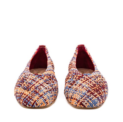 Andrea Gomez Dalia Woven Multi Fabric Ballerina Flat In Multi