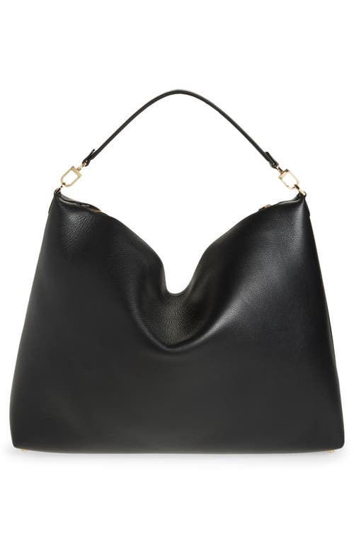 Totême Toteme Bevel Grained Leather Shoulder Bag In Black