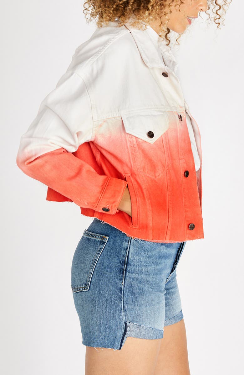 ÉTICA Elena Dip Dye Crop Denim Jacket, Alternate, color, 
