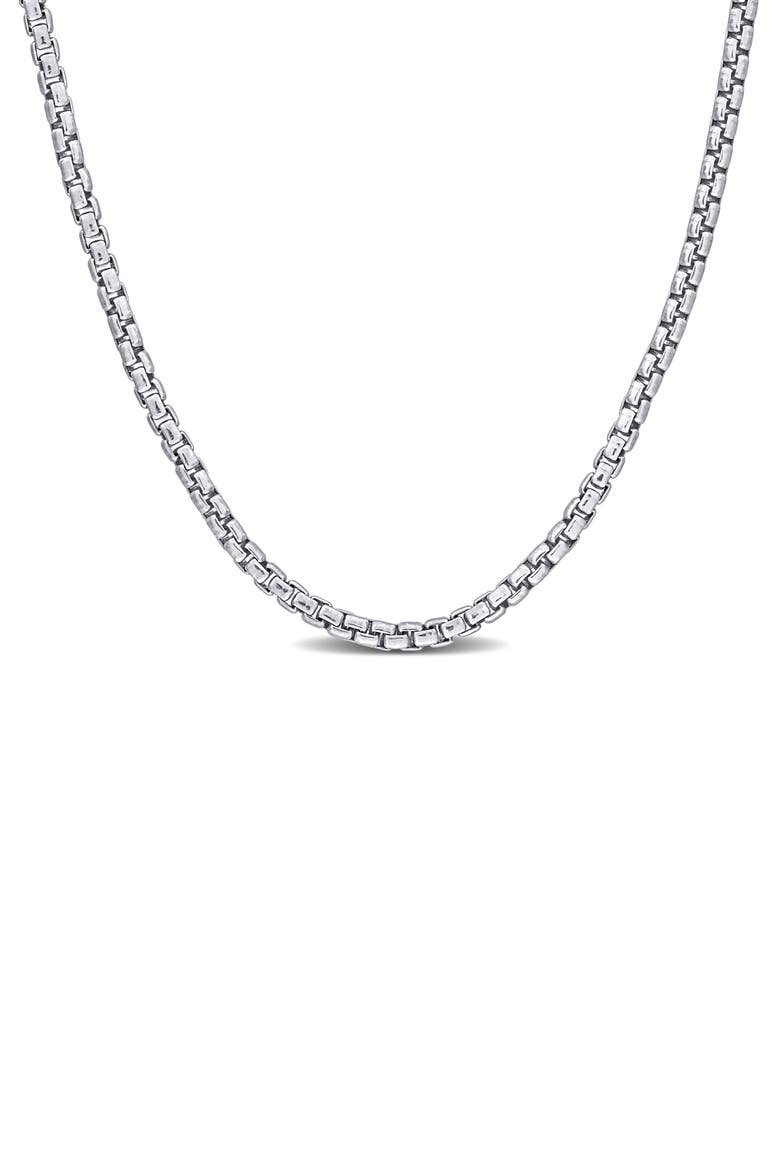 Box Link Chain Necklace, 1.40mm, Main, color, SILVER
