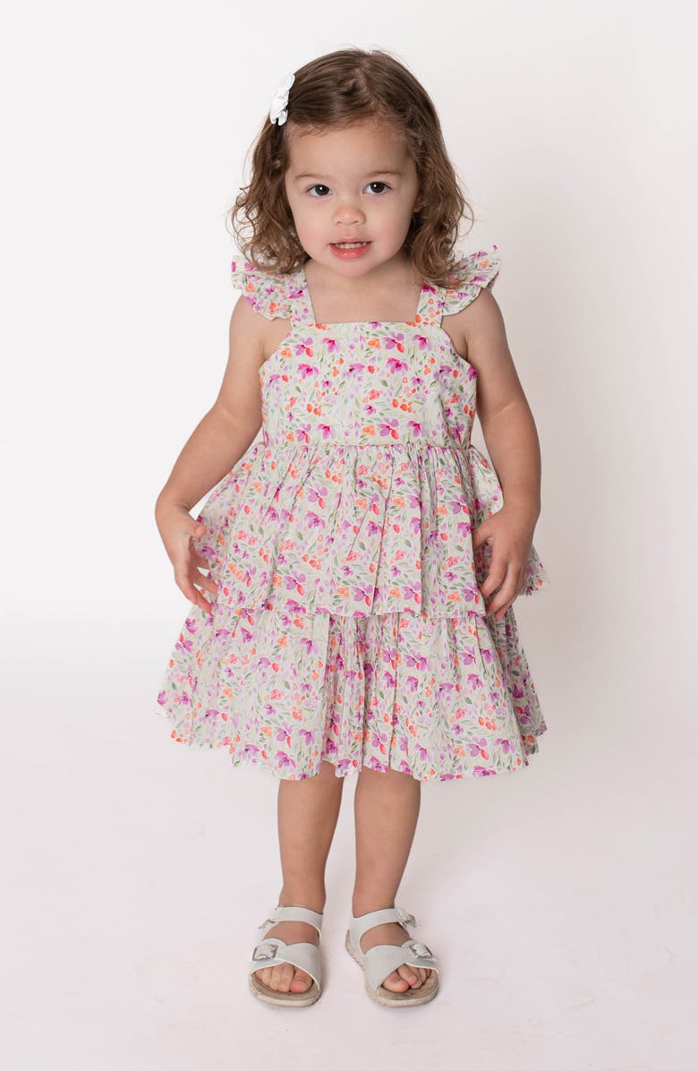 Popatu Floral Tiered Cotton Sundress, Main, color, 