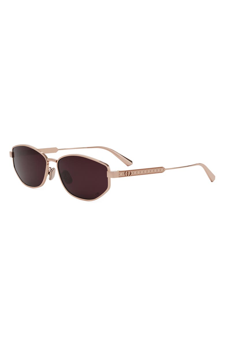 DIOR 'DiorCannage B1U 57mm Oval Sunglasses, Alternate, color, Shiny Rose Gold / Bordeaux