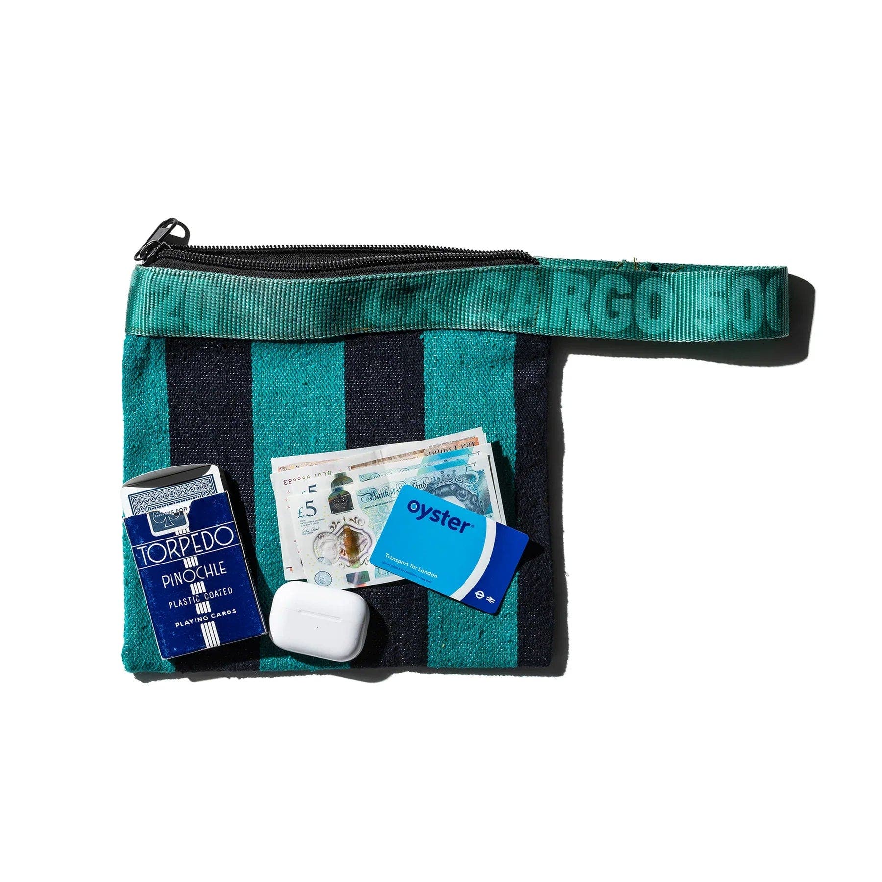PUEBCO Rug Pouch, Alternate, color, Turquoise X Navy Blue