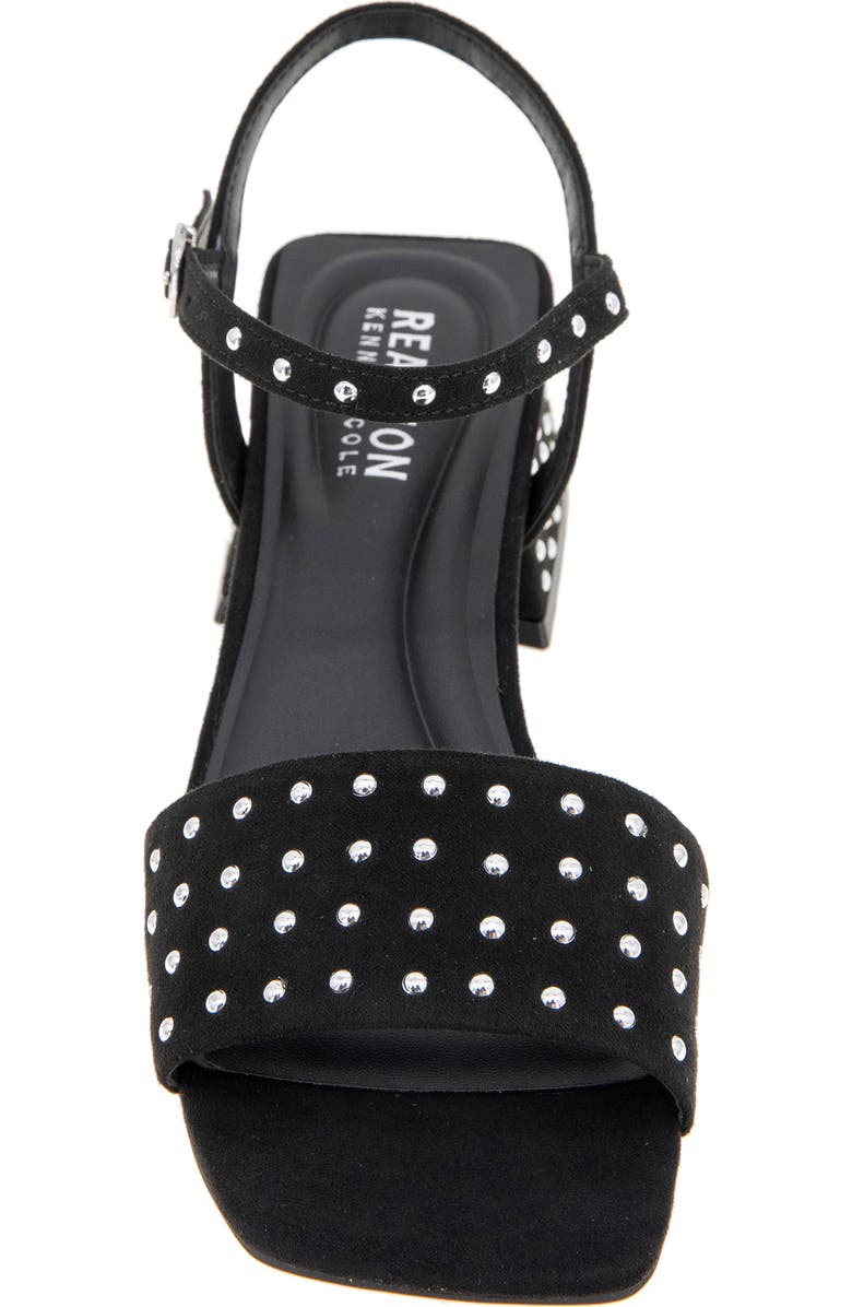 Reaction Kenneth Cole Buena Block Heel Sandal, Alternate, color, Black Micro