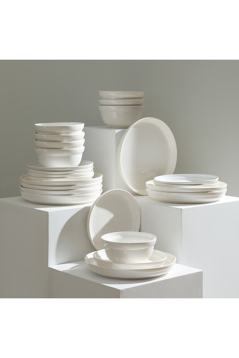 Virtuo Porcelain 24-Piece Dinnerware Set, Alternate, color, White