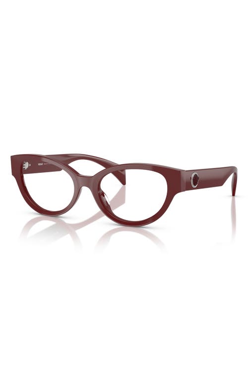 Versace 53mm Cat Eye Optical Glasses In Bordeaux